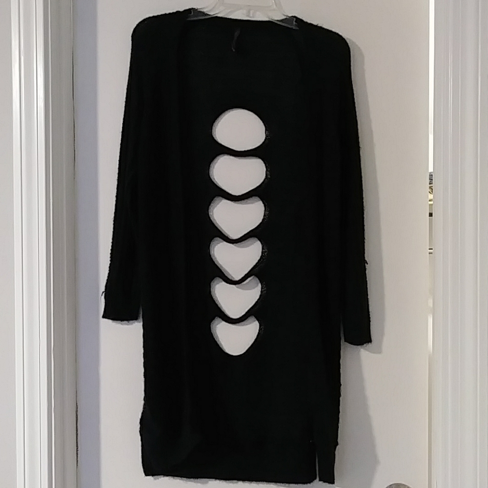 Ripped back long cardigan